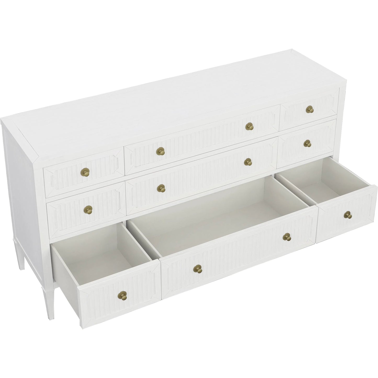 006 SI-2635894 | Additional Silo | East Camden 9-Drawer Dresser by Fairfield Chair in white and pearl. Made from metal accents, poplar solids, veneers in a unique style.
