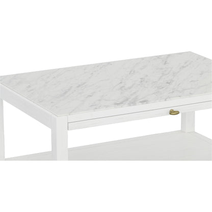 East Camden Nightstand by Fairfield Chair in white and pearl. Made from metal accents, poplar solids, veneers in a unique style.