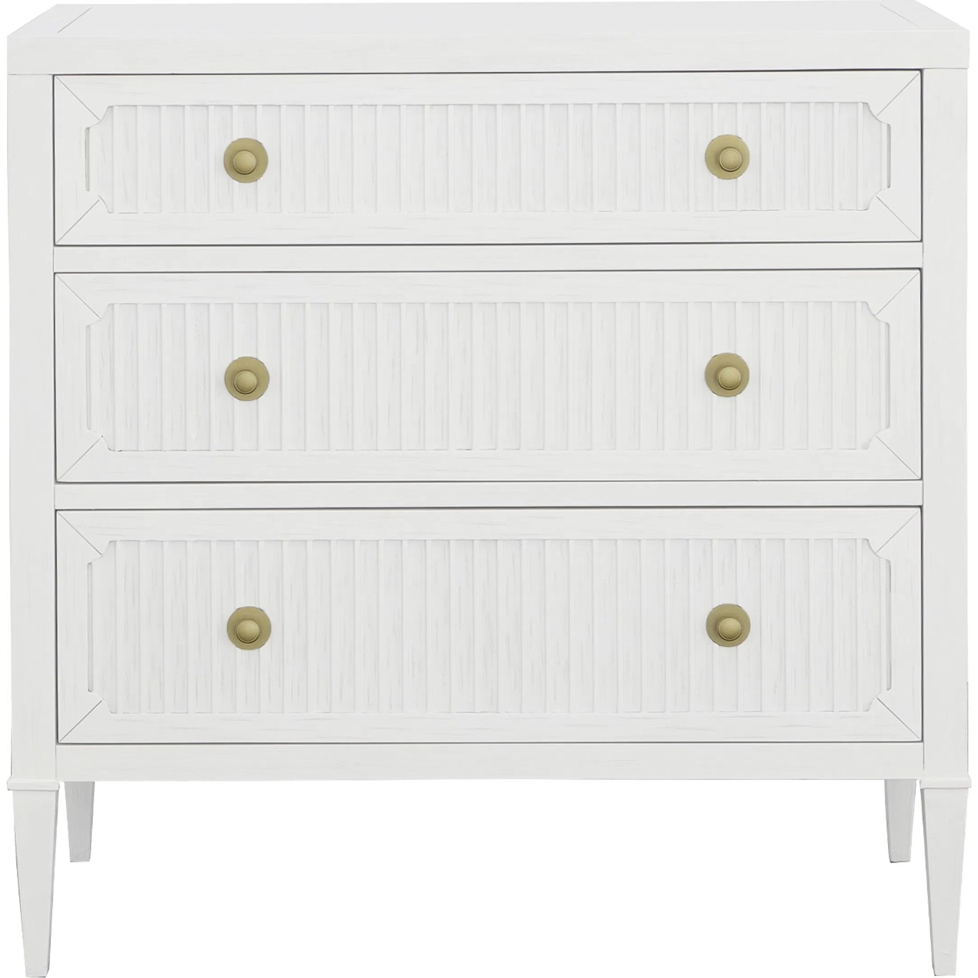 East Camden Chest by Fairfield Chair in white and pearl. Made from metal accents, poplar solids, veneers in a unique style.