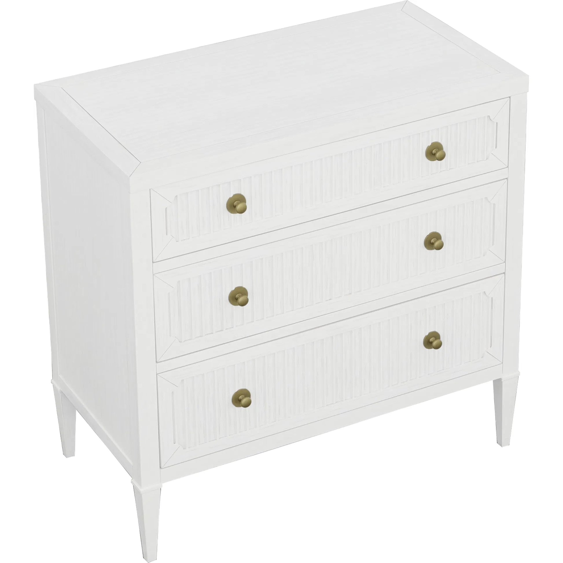 East Camden Chest by Fairfield Chair in white and pearl. Made from metal accents, poplar solids, veneers in a unique style.
