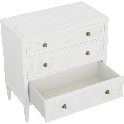 East Camden Chest by Fairfield Chair in white and pearl. Made from metal accents, poplar solids, veneers in a unique style.