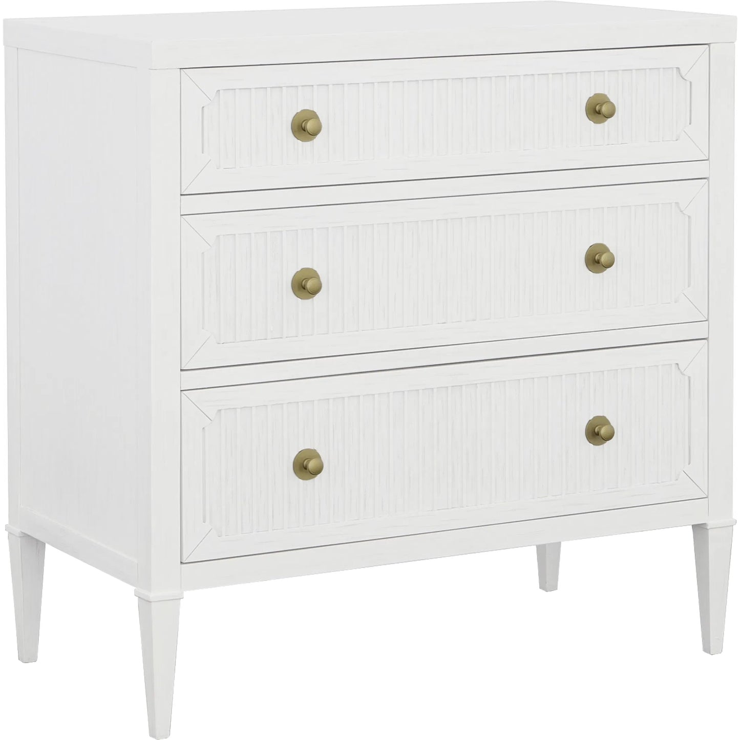 001 SI-2635897 | Primary Silo | East Camden Chest by Fairfield Chair in white and pearl. Made from metal accents, poplar solids, veneers in a unique style.