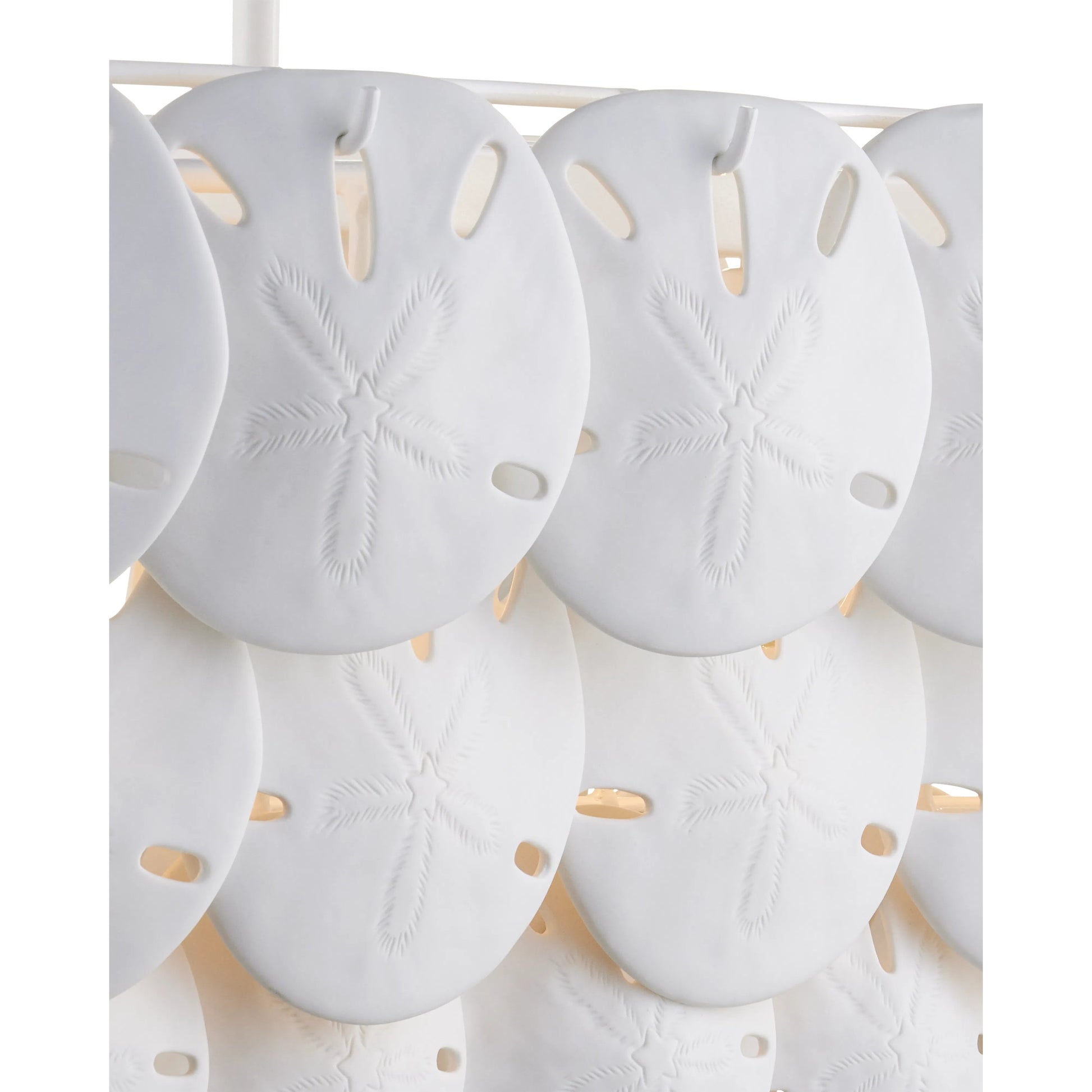 Tulum Oval Chandelier by Currey and Company in sugar white, white. Made from wrought iron, bone china in a modern style.