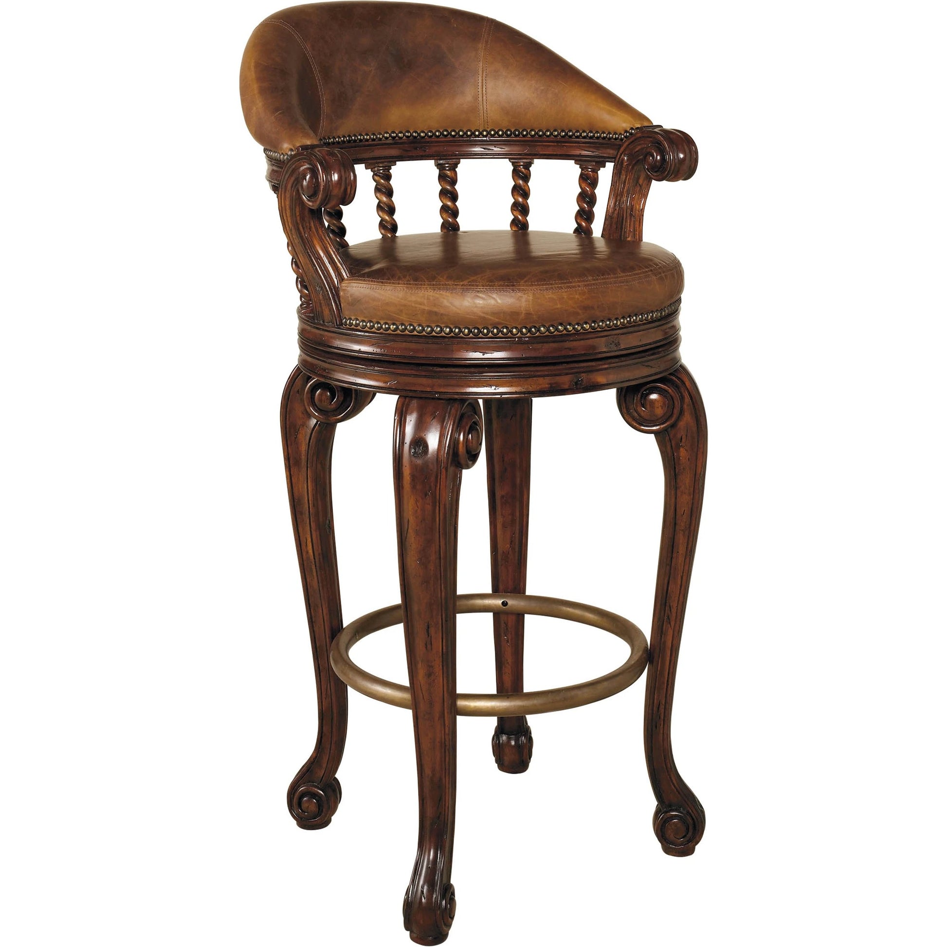 Marlowe Swivel Counter Stool by Maitland-Smith. Made from unique in a traditional style.
