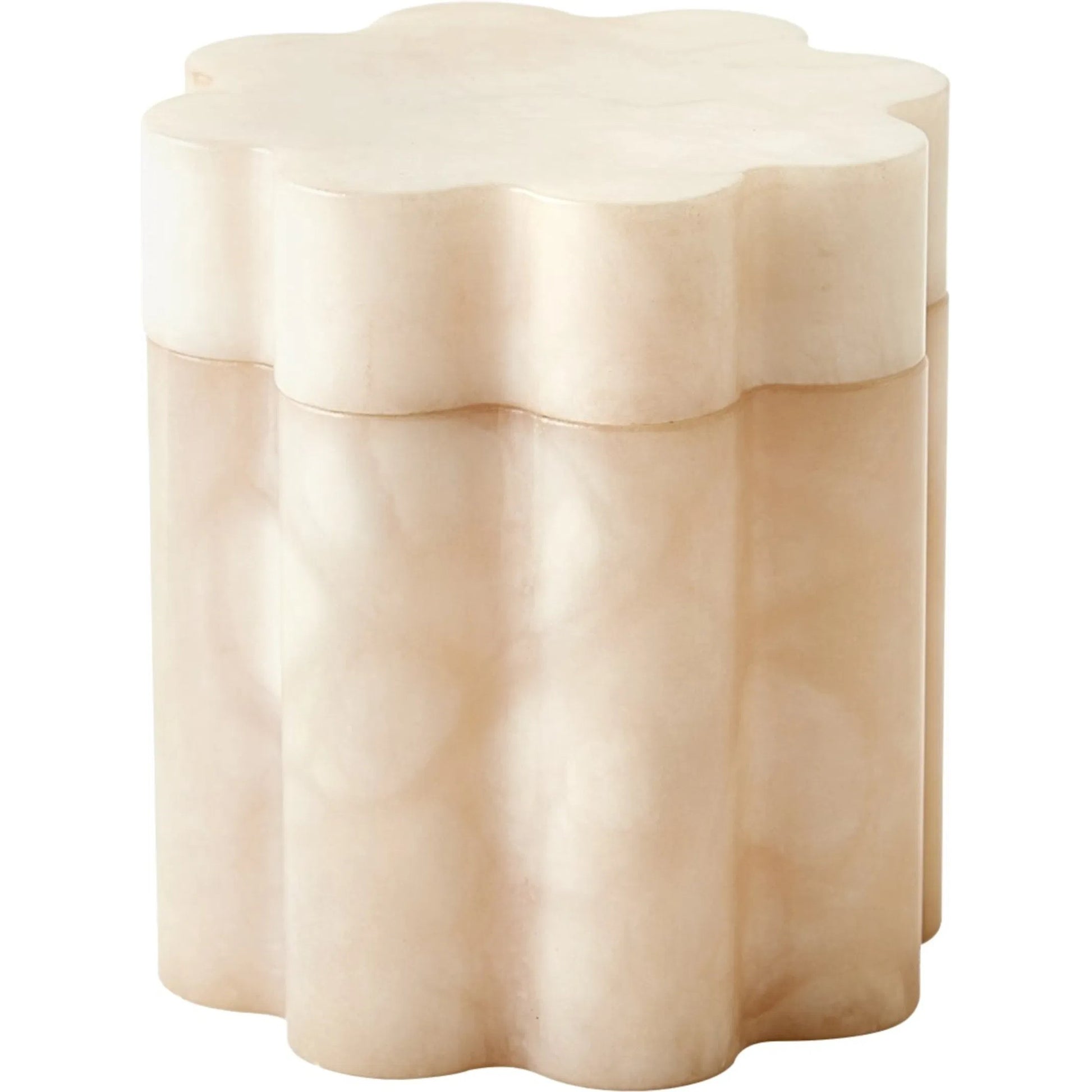 Cumulus Alabaster Tall Box by Global Views in cream. Made from alabaster in a unique style.