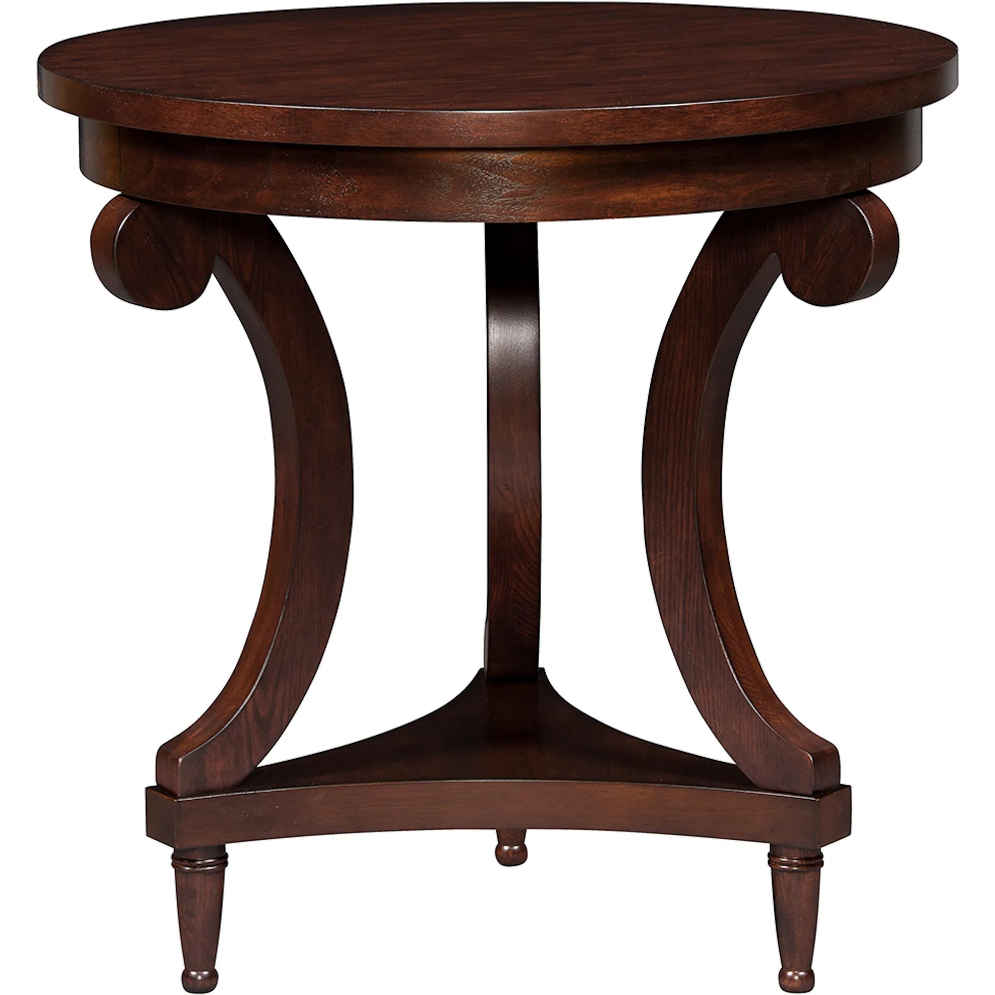Belmont Accent Table by Fairfield Chair in brown and sable. Made from elm, birch solids, veneers in a unique style.