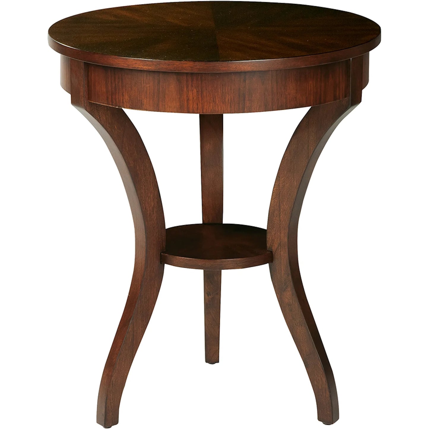 000 SI-2635907 | Primary Silo | Belmont Round End Table by Fairfield Chair in brown and sable. Made from elm, birch solids, veneers in a unique style.