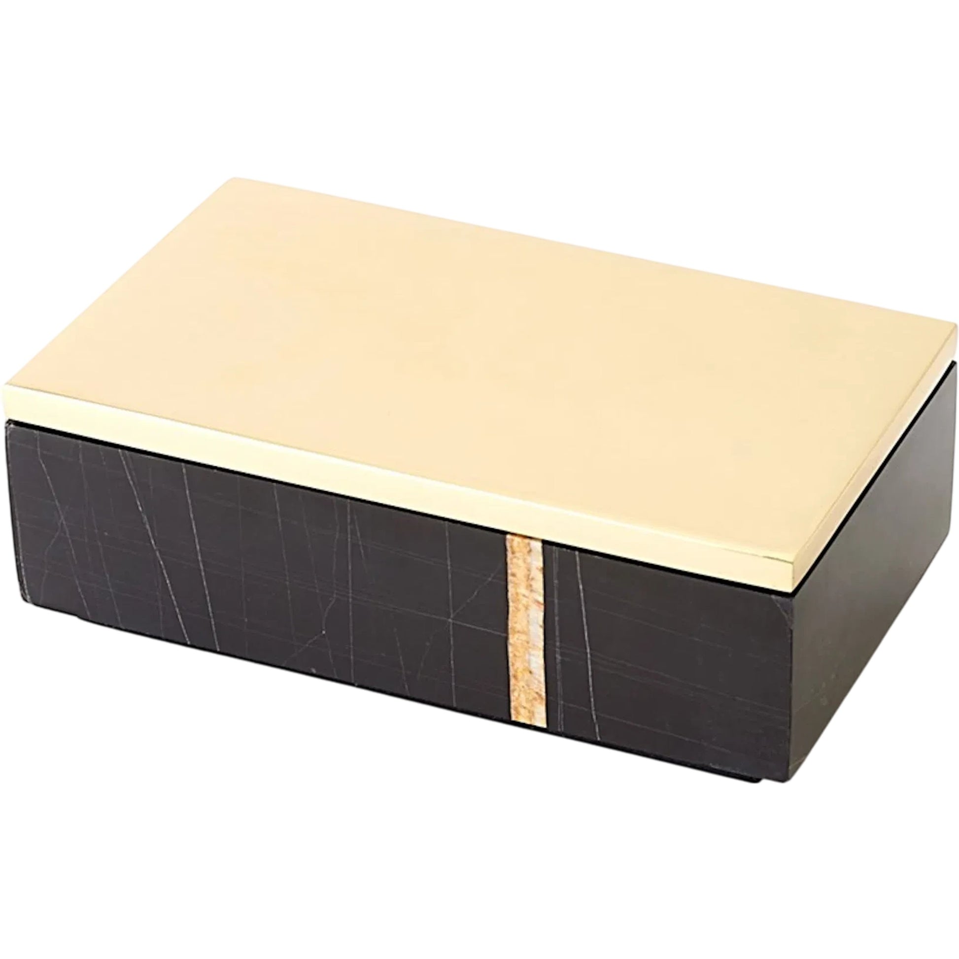 Cosmopolitan Rectangle Box by Global Views in black and marble. Made from unique in a modern style.