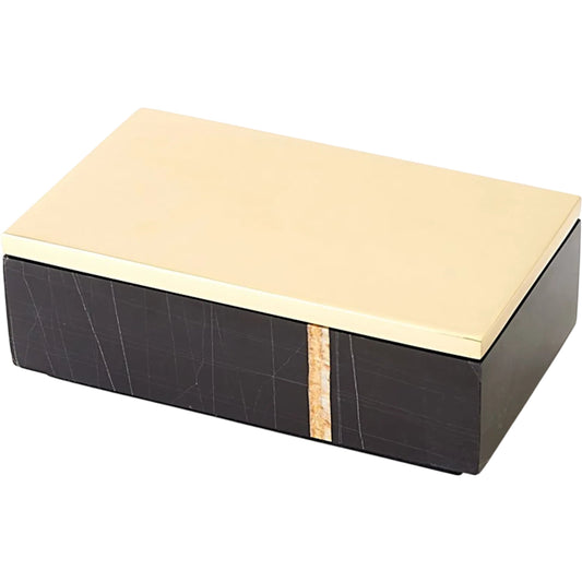 Cosmopolitan Rectangle Box by Global Views in black and marble. Made from unique in a unique style.