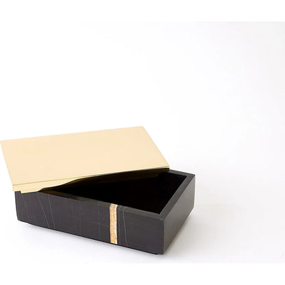Cosmopolitan Rectangle Box by Global Views in black and marble. Made from unique in a modern style.