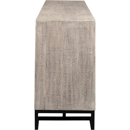 Aspect Credenza by Fairfield Chair in grey and dune. Made from mango solids in a unique style.