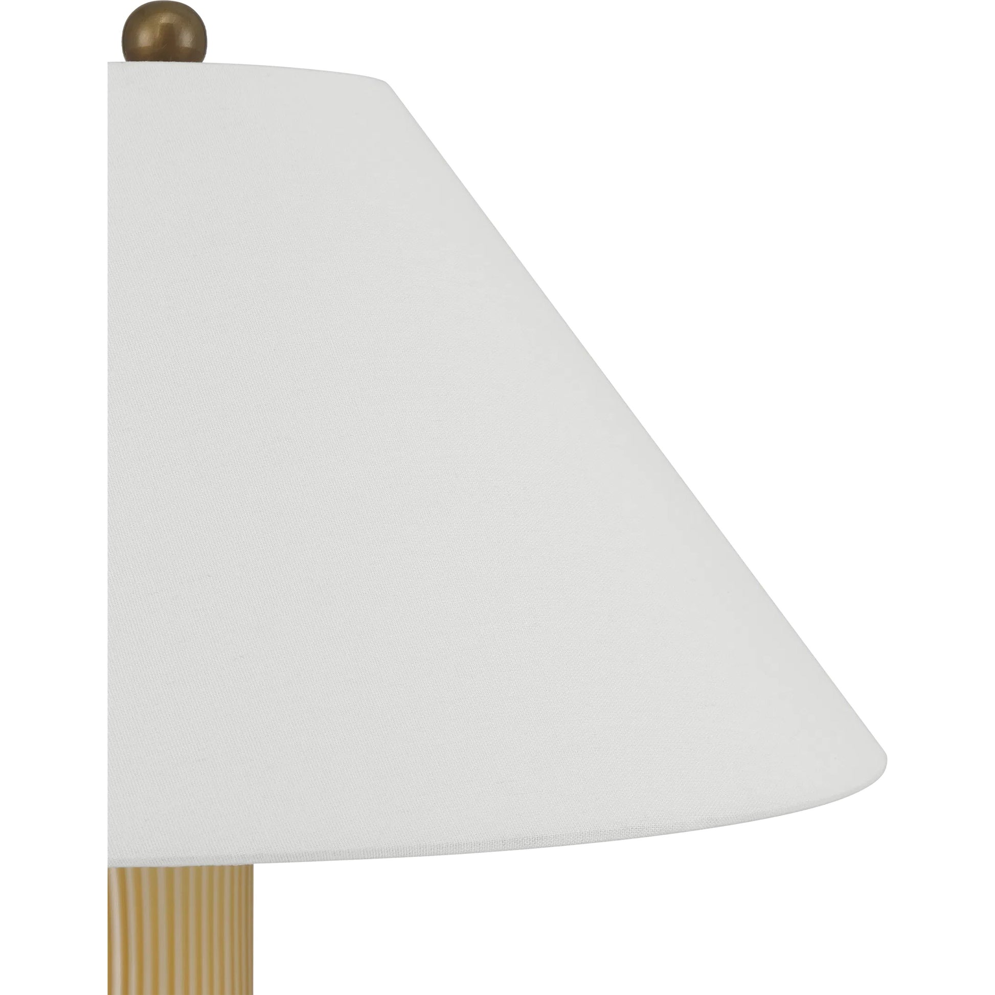 Striae Table Lamp by Currey and Company in yellow, off-white. Made from glass in a modern style.