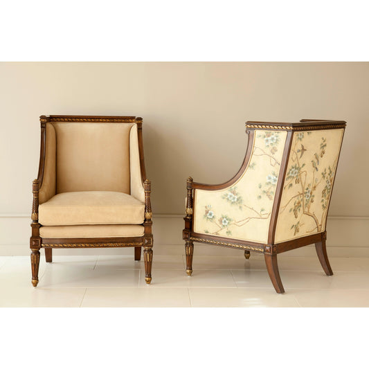 Floral Occasional Chair by Maitland-Smith. Made from unique in a traditional style.