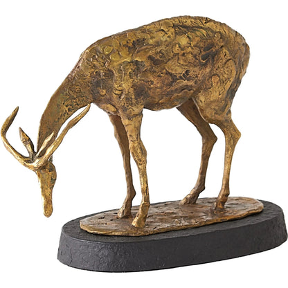 Nara Bowing Deer by Global Views in black and marble. Made from unique in a modern style.