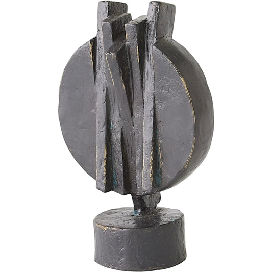 Deconstructed Disk Sculpture by Global Views. Made from cast iron in a unique style.