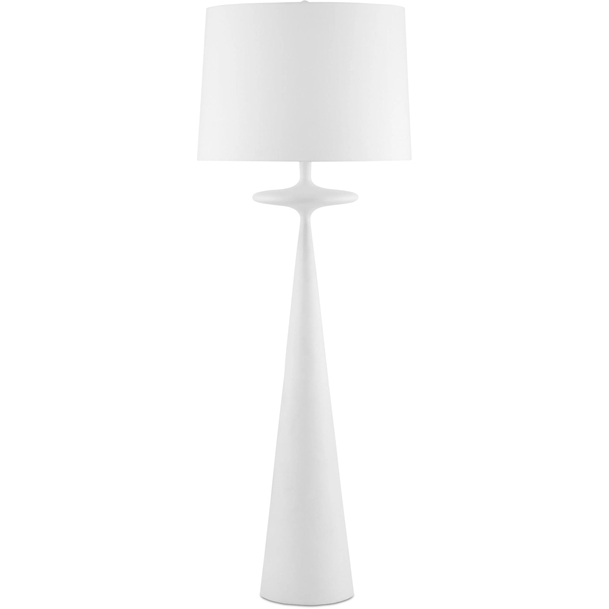 Giacomo Floor Lamp by Currey and Company in gesso white. Made from cast aluminum in a modern style.