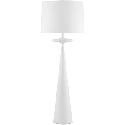 Giacomo Floor Lamp by Currey and Company in gesso white. Made from cast aluminum in a modern style.