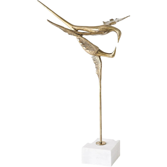 Reflection Sculpture by Global Views. Made from cast iron, marble in a unique style.