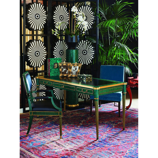 Malaquita Desk by Maitland-Smith. Made from unique in a transitional style.