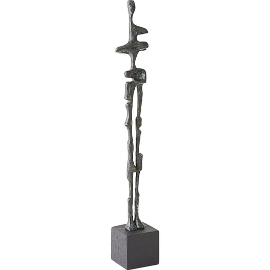 Standing Figure Sculpture by Global Views in tan and bronze. Made from unique in a unique style.