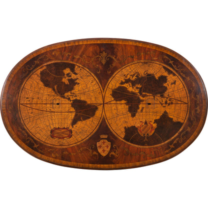 Map Partner's Oval Desk by Maitland-Smith. Made from unique in a traditional style.