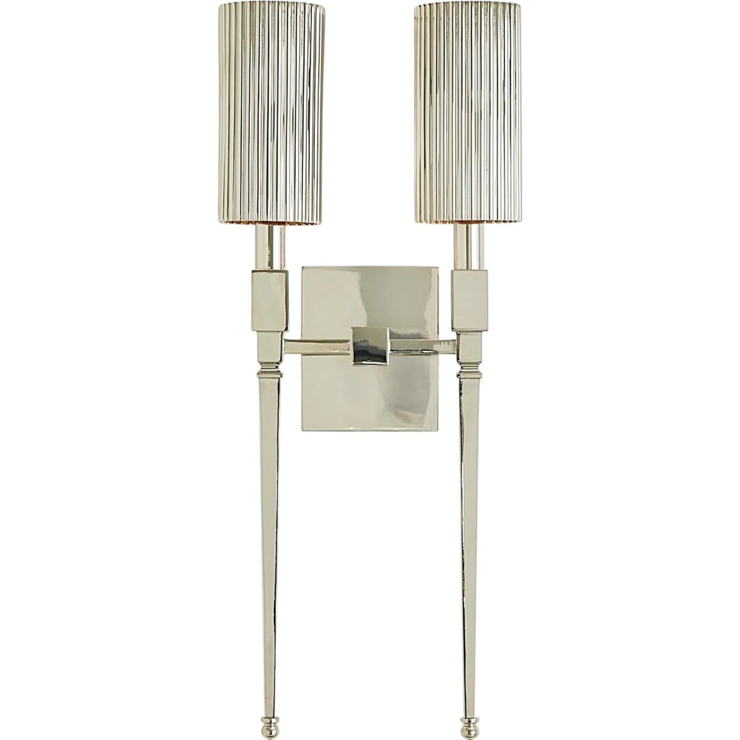 001 SI-2323562 | Primary Silo | Fluted Double Sconce by Global Views in nickel and brass. Made from unique in a modern style.