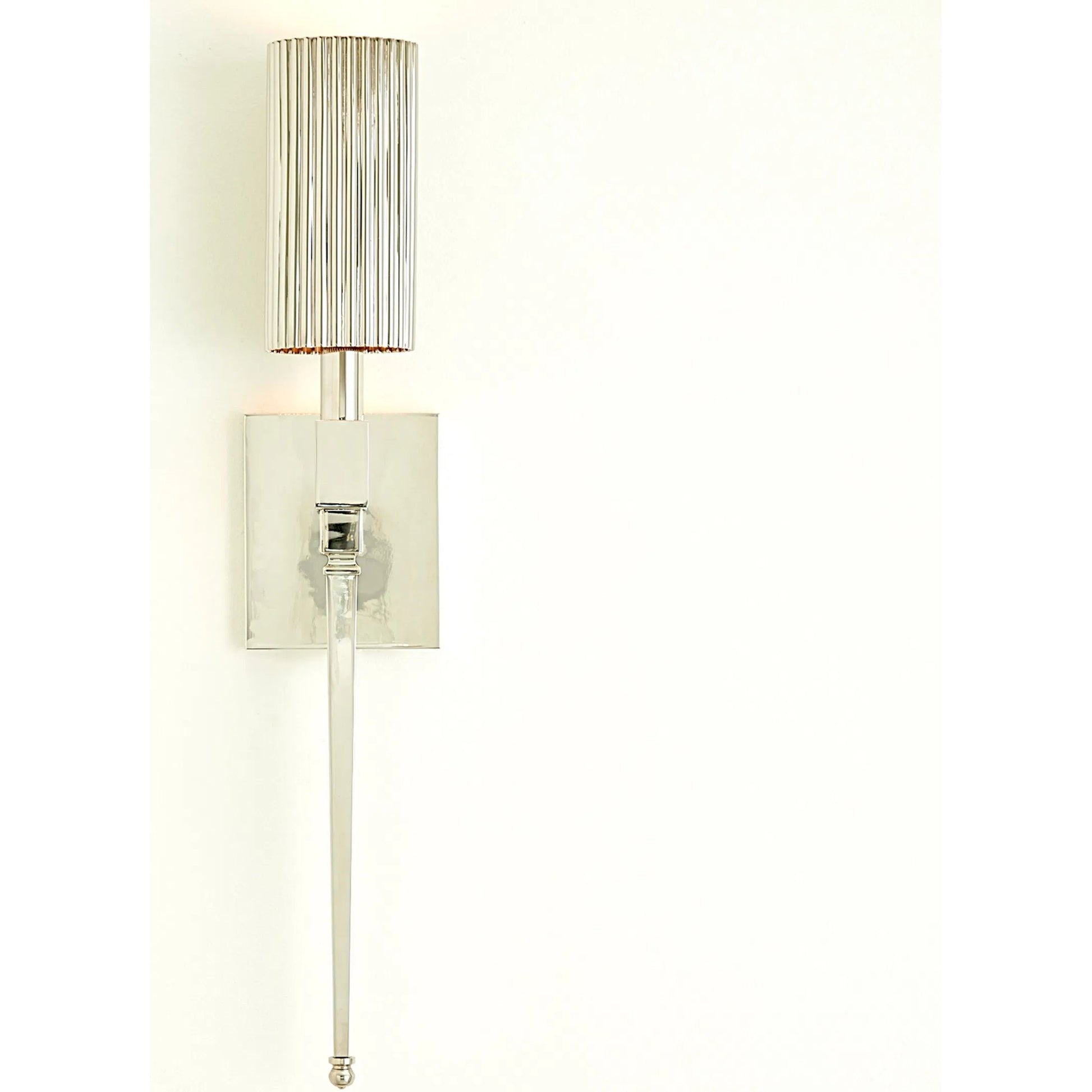 Fluted Single Sconce by Global Views. Made from brass in a modern style.