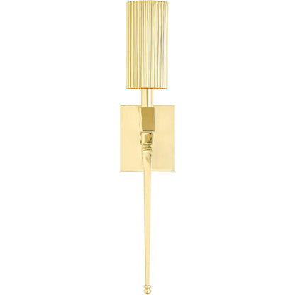 Fluted Single Sconce by Global Views. Made from brass in a modern style.