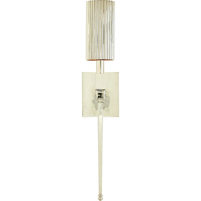 Fluted Single Sconce by Global Views. Made from brass in a modern style.