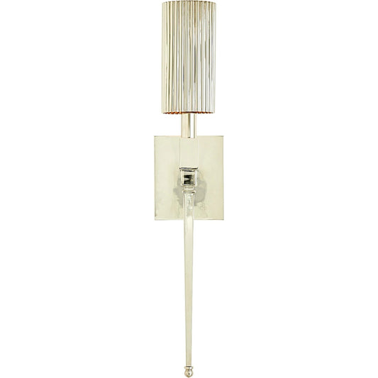 Fluted Single Sconce by Global Views. Made from brass in a modern style.