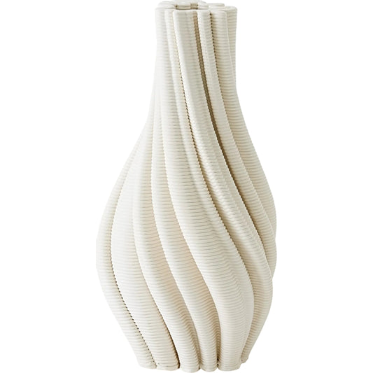 Twist Printed Vase by Global Views in matte white. Made from ceramic in a unique style.