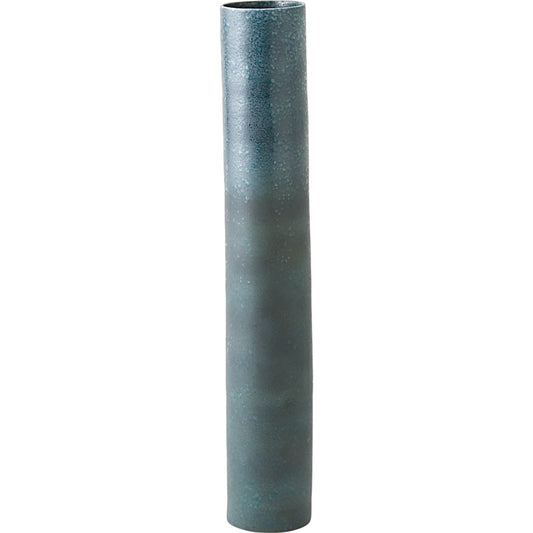 Teeter Vase by Global Views in reactive blue. Made from porcelain in a unique style.