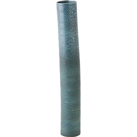 Teeter Vase by Global Views in reactive blue. Made from porcelain in a unique style.