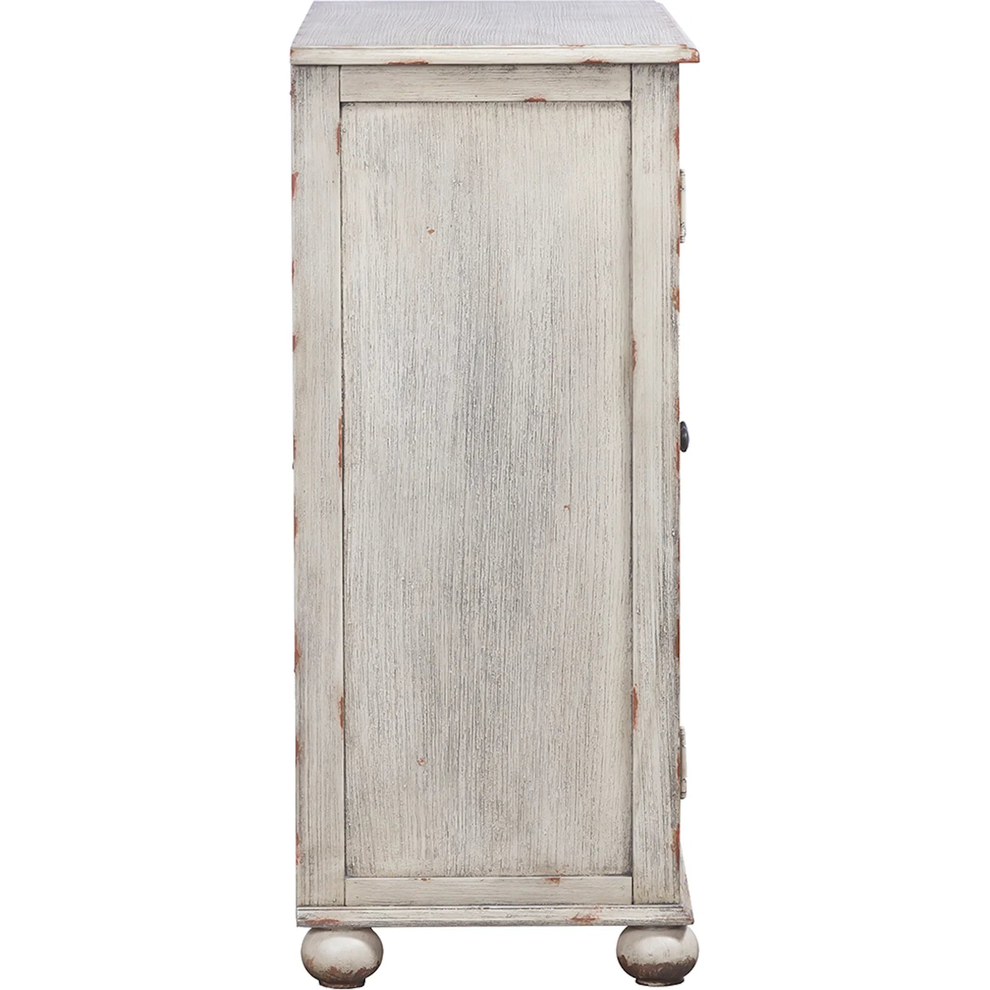Harborside Credenza by Fairfield Chair in white and tarnished creme. Made from birch solids, veneers in a unique style.