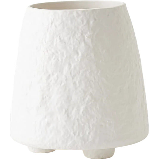 Rubble Round Planter by Global Views in white. Made from ceramic in a unique style.