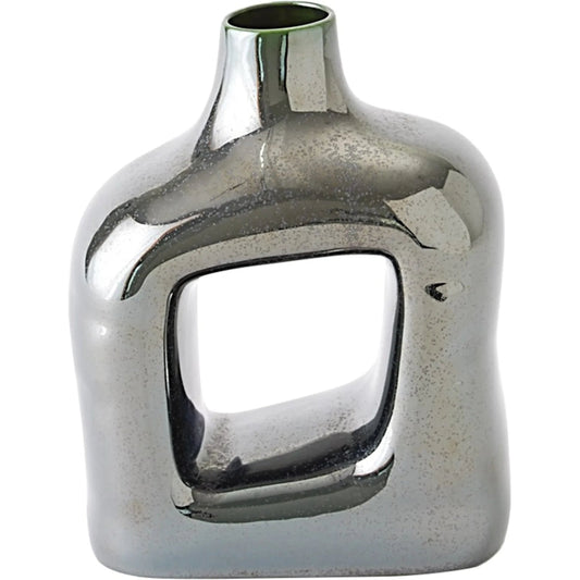 Porto Vase by Global Views in silver. Made from unique in a modern style.