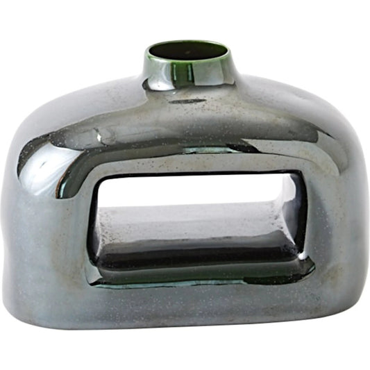 Porto Vase by Global Views in silver. Made from unique in a modern style.