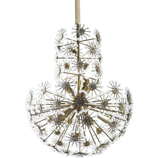 Soft Brass Chandelier Crystal Beading by Maitland-Smith. Made from unique in a modern style.