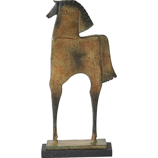 Trojan Horse Sculpture by Global Views in brown and black. Made from unique in a unique style.