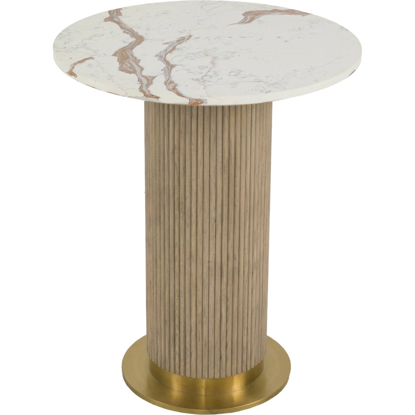 002 SI-2635924 | Additional Silo | Everett Cafe Table by Fairfield Chair in brown and biscotti. Made from red oak solids, veneers, faux marble in a unique style.