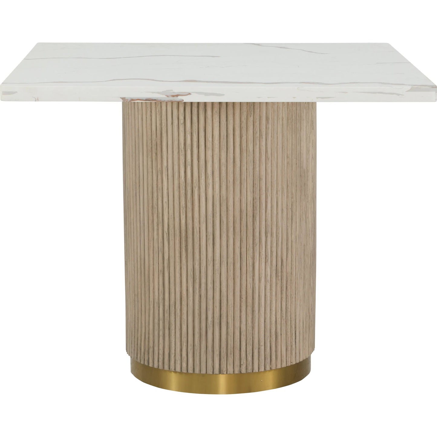 001 SI-2635925 | Additional Silo | Everett Square Dining Table by Fairfield Chair in brown and biscotti. Made from red oak solids, veneers, faux marble in a unique style.