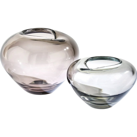 001 SI-2324643,SI-2324644 | Primary Silo | Undulating Vase by Global Views in grey. Made from unique in a unique style.