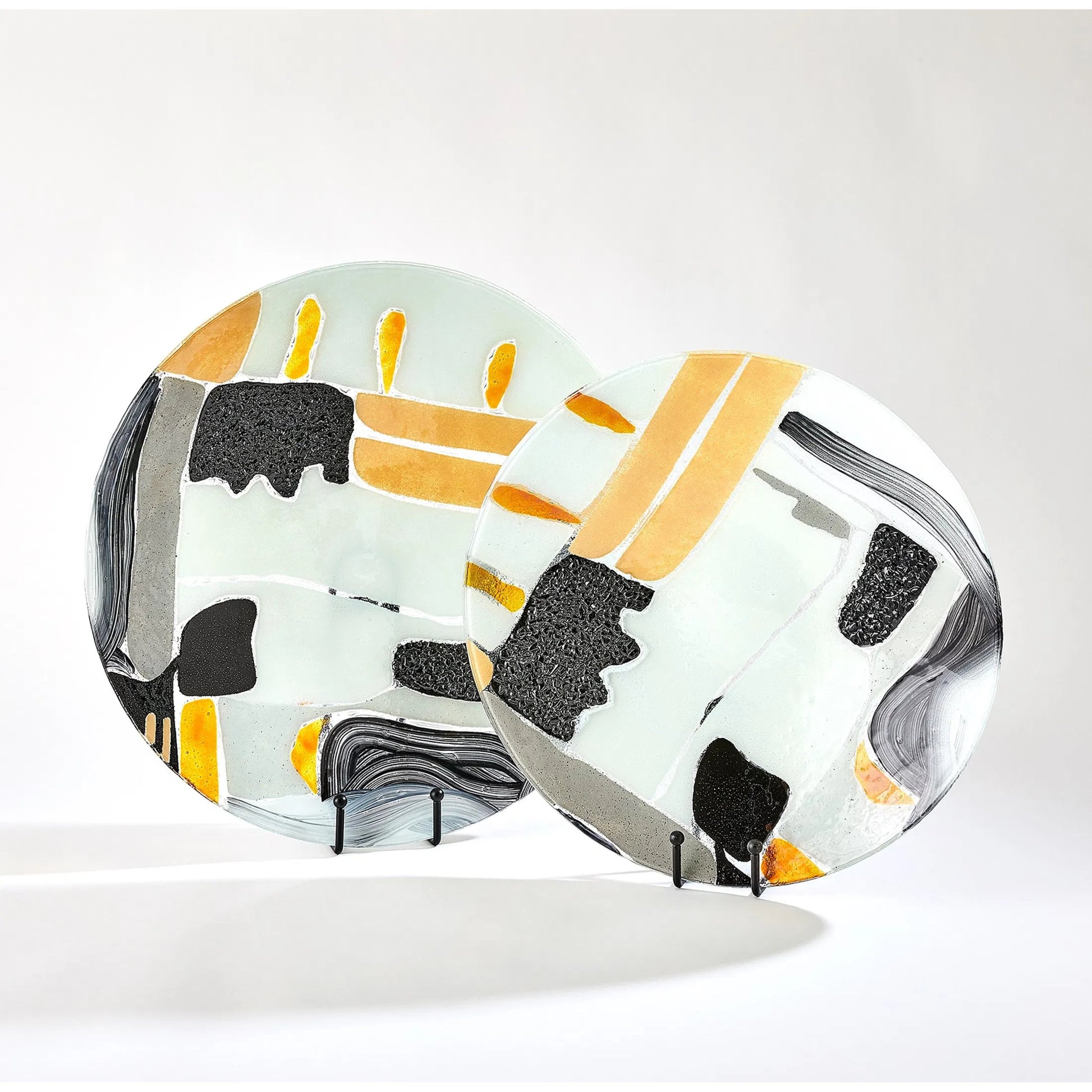 Cashmere Glass Charger by Global Views in natural. Made from art glass in a eclectic & global style.