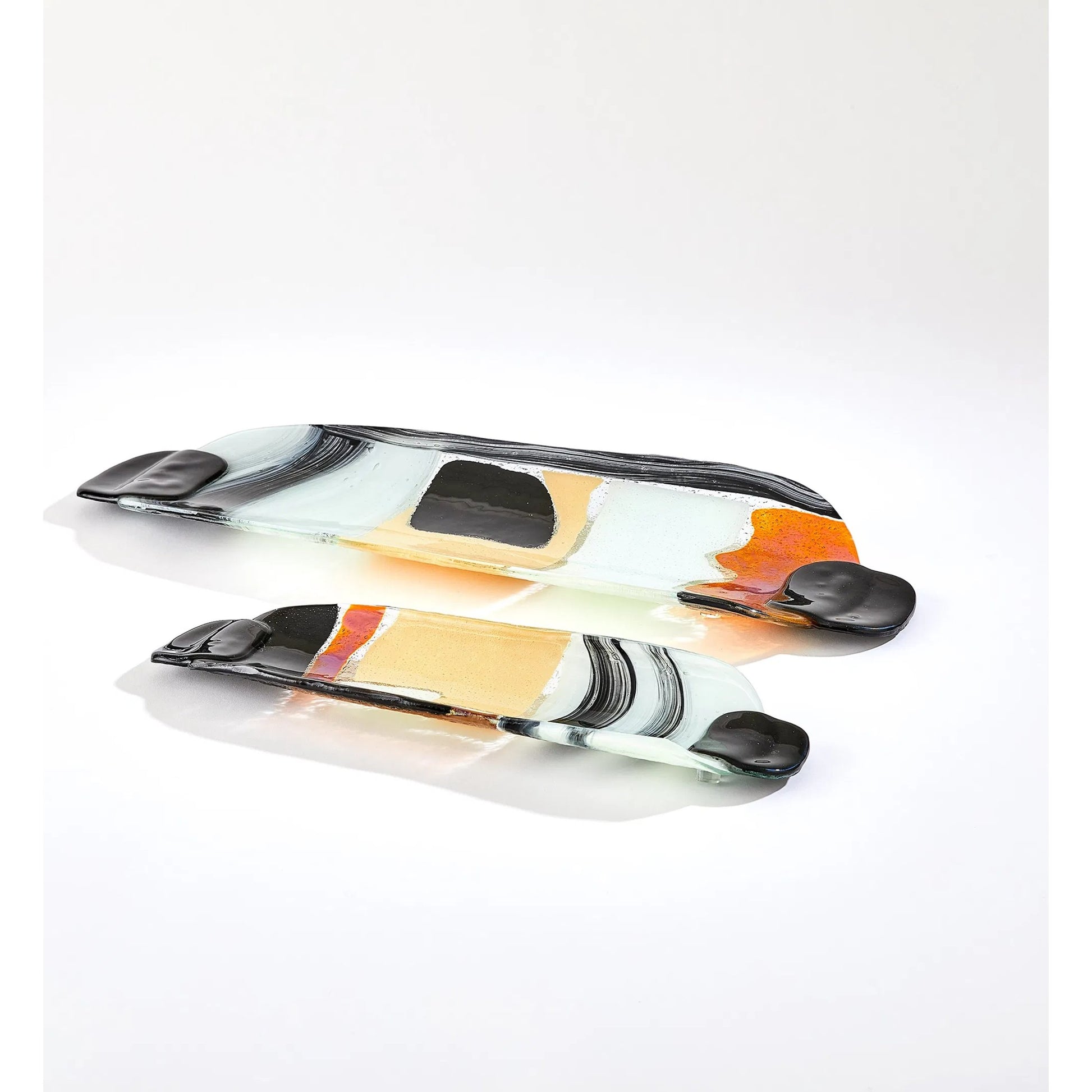 Cashmere Glass Platter by Global Views in natural. Made from art glass in a eclectic & global style.