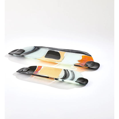 Cashmere Glass Platter by Global Views in natural. Made from art glass in a eclectic & global style.