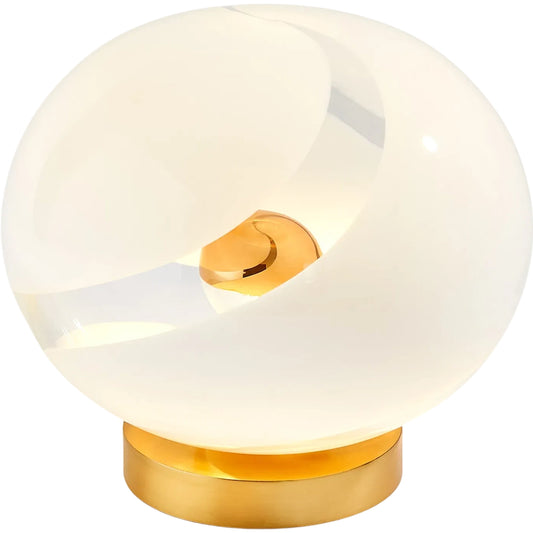 Domos Table Lamp by Global Views. Made from brass, iron, art glass in a unique style.