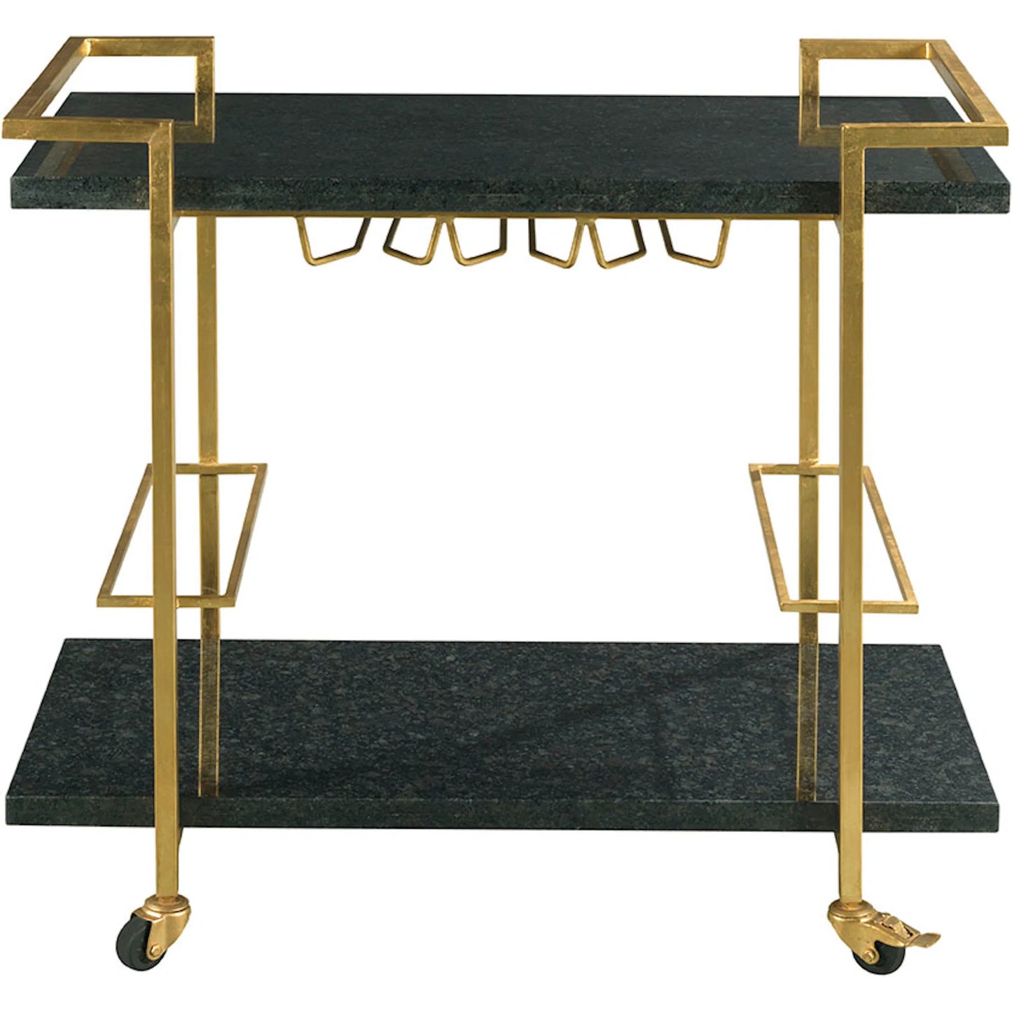 002 SI-2635927 | Additional Silo | Origins Bar Cart by Fairfield Chair in gold and gold leaf. Made from mango solids in a unique style.
