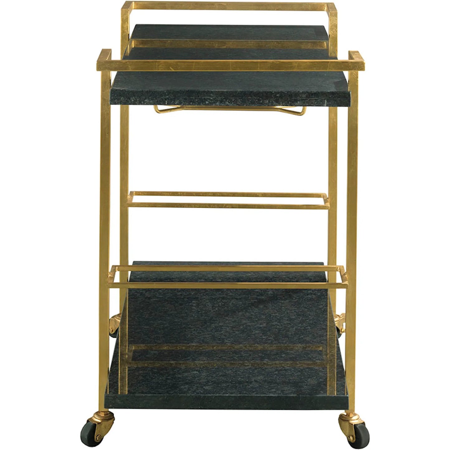 003 SI-2635927 | Additional Silo | Origins Bar Cart by Fairfield Chair in gold and gold leaf. Made from mango solids in a unique style.