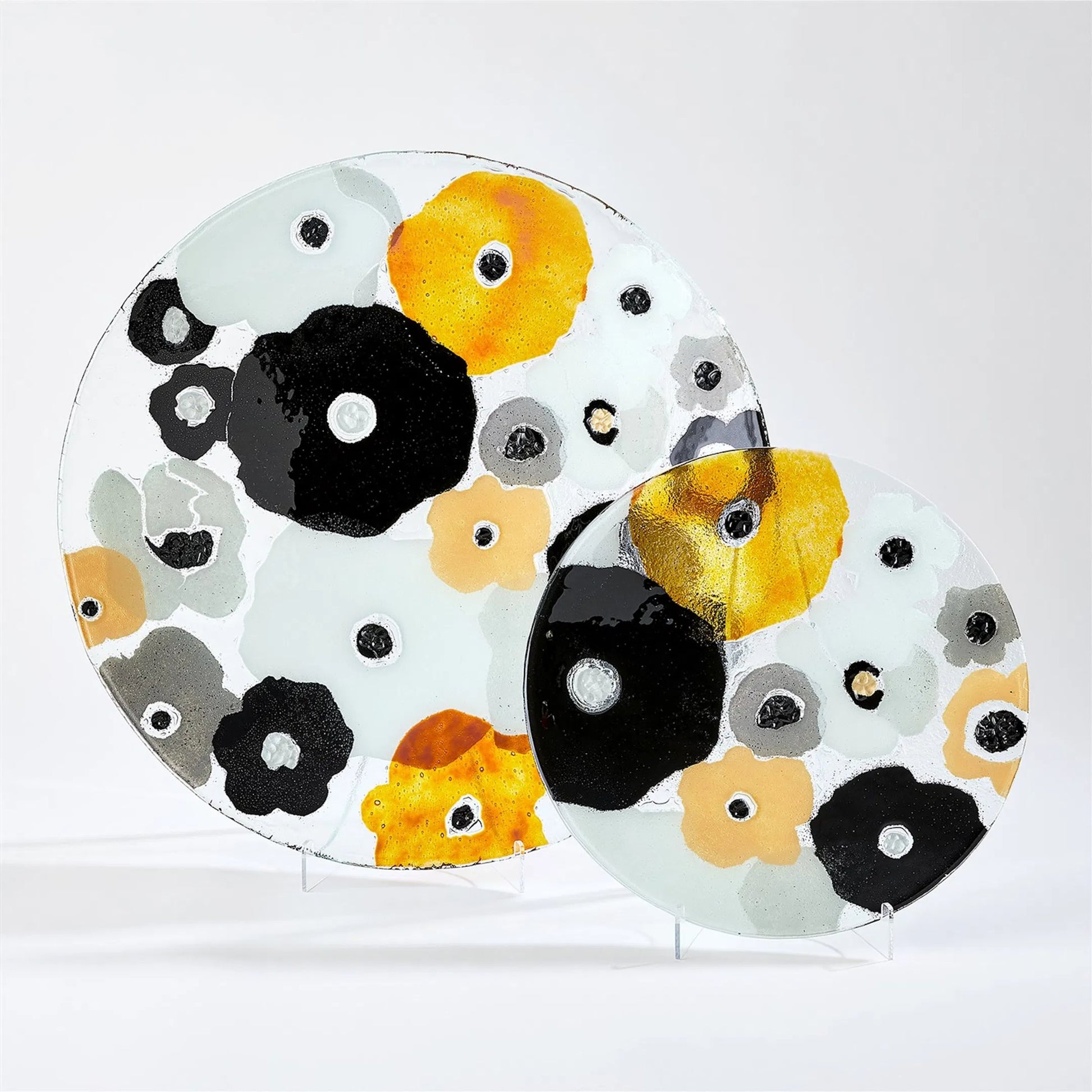 Fused Floral Boat Bowl by Global Views in clear. Made from unique in a eclectic & global style.