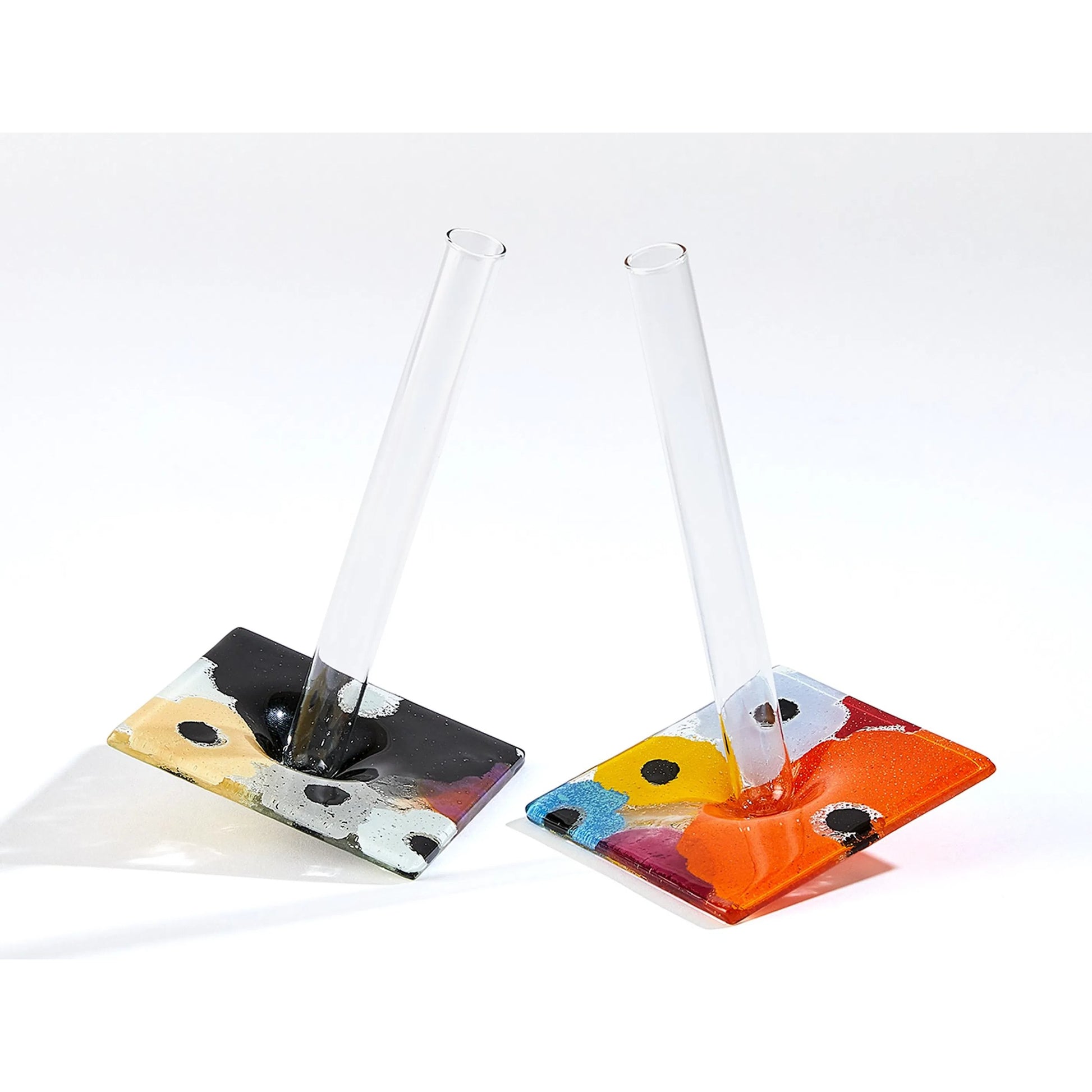 Fused Floral Vase by Global Views in clear. Made from unique in a eclectic & global style.